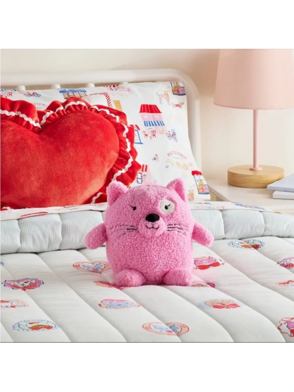 Cat Kids' Mini Weighted Plush Throw Pillow Pink - Pillowfort™
